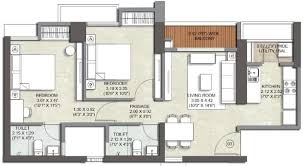 Kalpataru Parkcity 2 BHK - 783 SqFt Floor Plan